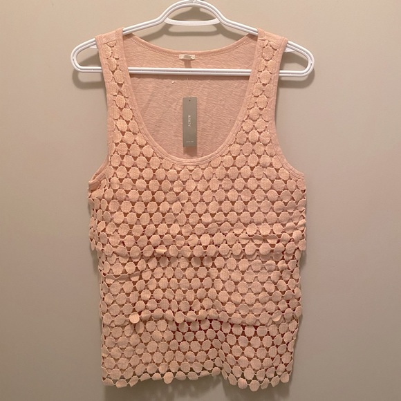 NWT. Blush tank top with polka dot detailing from J.Crew. - Picture 1 of 4